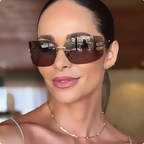 Rimless Gold-Tone Shield Sunglasses