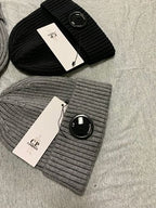 Ribbed Beanie with Lens Detail