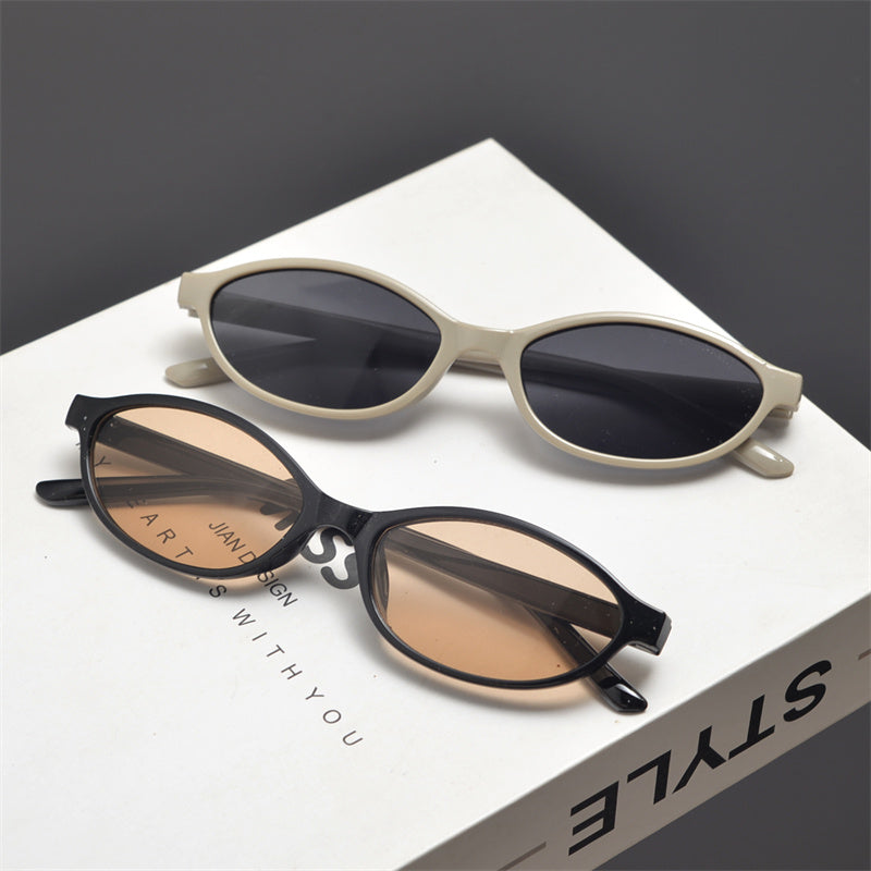 Slim Oval Acetate Sunglasses