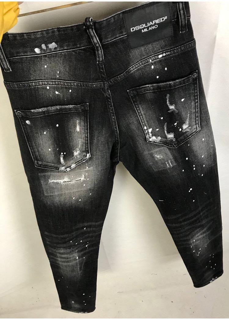 Slim-Fit Distressed Denim Jeans