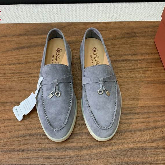 Gray Suede Loafers