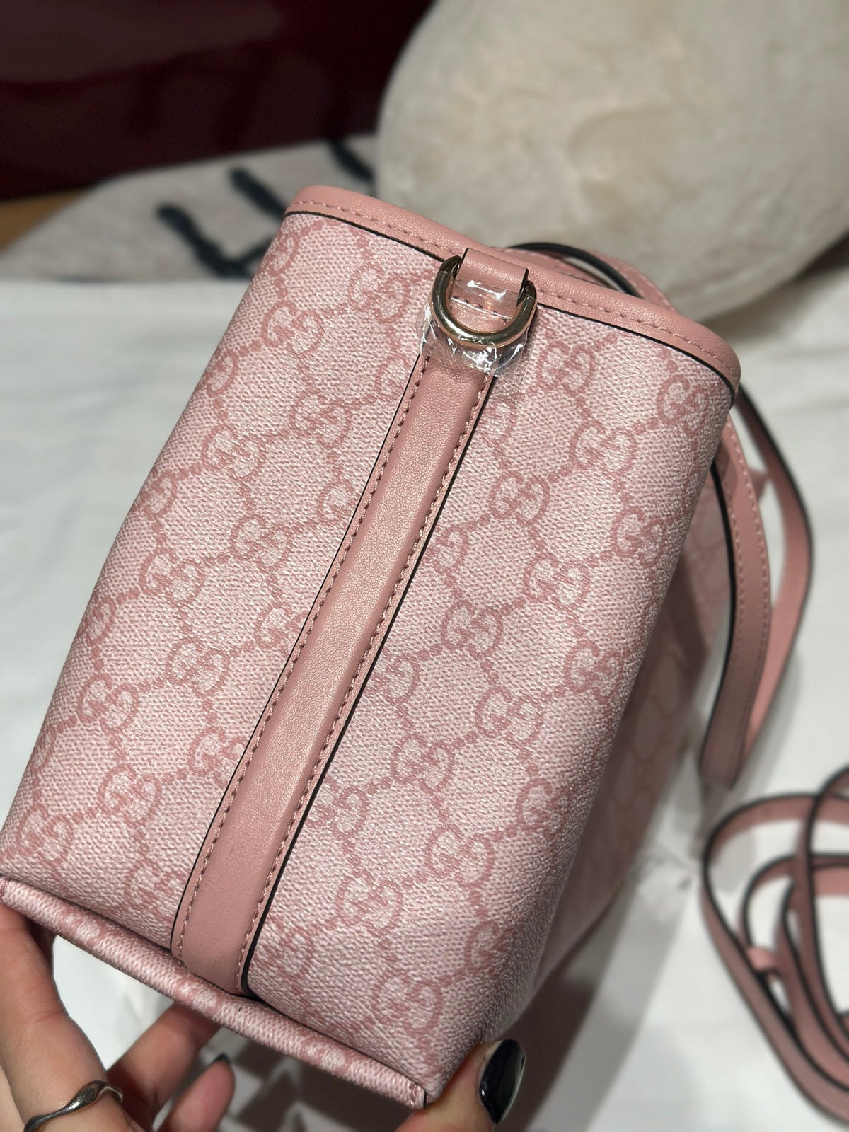 Emblem Small Tote Bag Light Pink